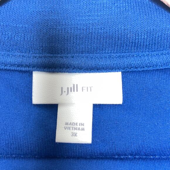 J. JILL Fit Quilted Knit Jacket Full Zip Imperial Blue Plus Size 3X {123} - Picture 8 of 10